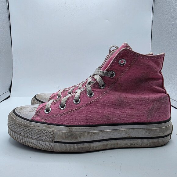 Converse All Star Womens Size 9 Pink High Top Sneakers Casual Shoes Bright - Picture 13 of 13
